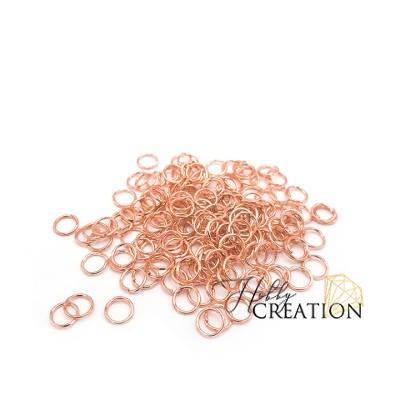 Набор соединительных колец из 10шт - закрытое - 6мм, розовое золото